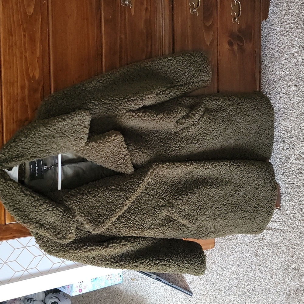 Lucky Brand green teddy coat